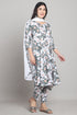 Women Olive Green & White Cotton Blend Floral Printed Kurta & Pant With Dupatta