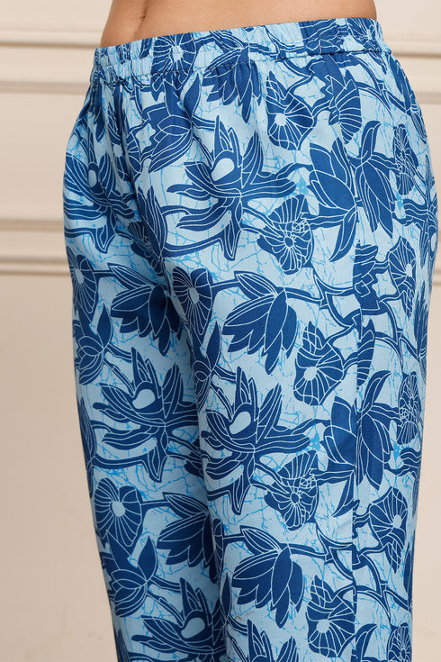 Women Cotton Blend Floral Printed Kurta & Pant With Dupatta