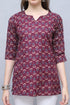 Wine Cotton Foil Printed Tunic