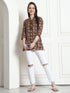 Brown Cotton Foil Printed Tunic