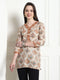 Beige Cotton Foil Printed Tunic