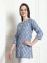 Sky Blue Cotton Foil Printed Tunic