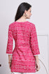 Pink Women's Cotton Bandhani Printed Tunic