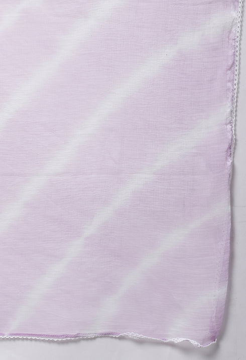 Pure Cambric Cotton Jaipuri Printed & Embroidered Kurta Set With Dupatta