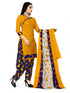 Yellow Cotton Blend Printed Unstitched Salwar Suit Material