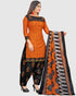 Orange Cotton Blend Printed Unstitched Salwar Suit Material