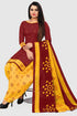 Maroon Cotton Blend Printed Unstitched Salwar Suit Material