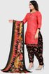 Peach Cotton Blend Printed Unstitched Salwar Suit Material