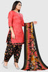 Peach Cotton Blend Printed Unstitched Salwar Suit Material