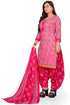 Pink Cotton Blend Printed Unstitched Salwar Suit Material