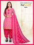 Pink Cotton Blend Printed Unstitched Salwar Suit Material