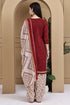 Maroon Cotton Blend Printed Readymade Patiala Salwar Suit