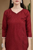 Maroon Cotton Blend Printed Readymade Patiala Salwar Suit
