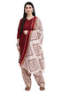 Maroon Cotton Blend Printed Readymade Patiala Salwar Suit