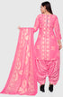 Pink Cotton Blend Printed Unstitched Salwar Suit Material