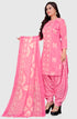 Pink Cotton Blend Printed Unstitched Salwar Suit Material
