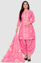 Pink Cotton Blend Printed Unstitched Salwar Suit Material