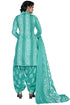 Sea Green Cotton Blend Embroidered Unstitched Salwar Suit Material