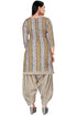 Grey & Beige Cotton Blend Printed Unstitched Salwar Suit Material