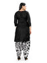 Black Cotton Blend Printed Unstitched Salwar Suit Material