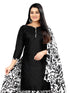 Black Cotton Blend Printed Unstitched Salwar Suit Material