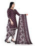 Wine Cotton Blend Printed Unstitched Salwar Suit Material