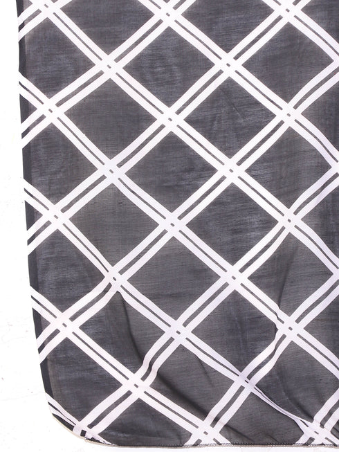 Black Polyester Cotton Printed Salwar Suit with Dupatta