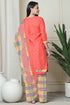 Peach Polyester Cotton Printed Salwar Suit with Dupatta