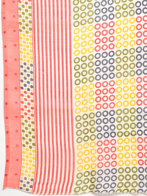 Peach Cotton Blend Printed Ready to Wear Patiala Salwar Suit