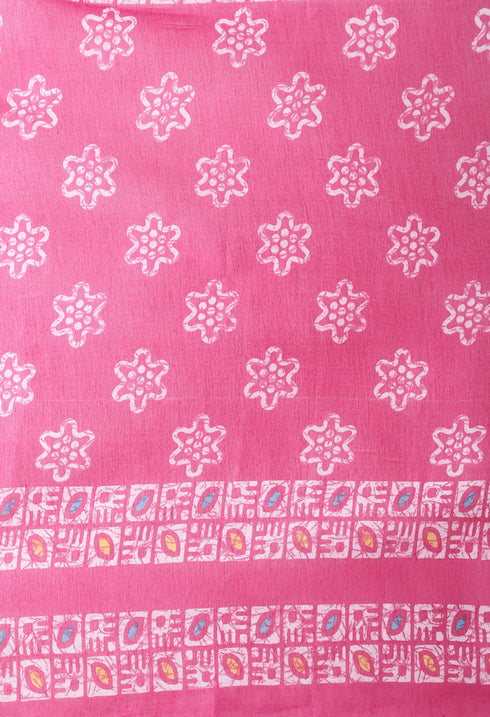 Pink Polyester Cotton Printed Salwar Suit with Dupatta