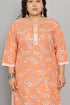 Light Orange & White Cotton Blend Printed Ready to Wear Patiala Salwar Suit