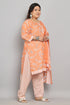 Light Orange & White Cotton Blend Printed Ready to Wear Patiala Salwar Suit
