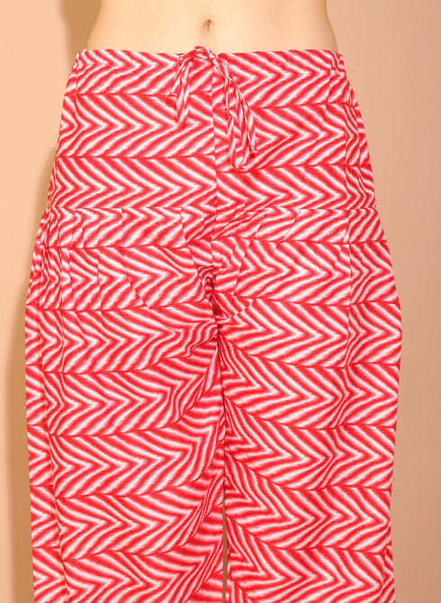 Maroon Cotton Blend Printed Ready to Wear Patiala Salwar Suit