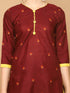 Maroon Cotton Blend Printed Readymade Patiala Salwar Suit