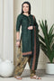 Green Cotton Blend Printed Readymade Patiala Salwar Suit