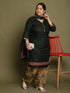 Green Cotton Blend Printed Ready to Wear Patiala Salwar Suit