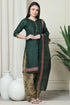 Green Cotton Blend Printed Readymade Patiala Salwar Suit