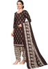 Brown Cotton Blend Printed Readymade Patiala Salwar Suit
