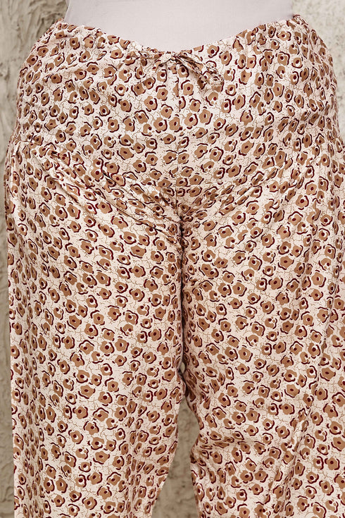 Maroon Cotton Blend Printed Plus Size Ready to Wear Patiala Salwar Suit