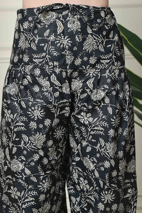 Beige Cotton Blend Printed Readymade Patiala Salwar Suit