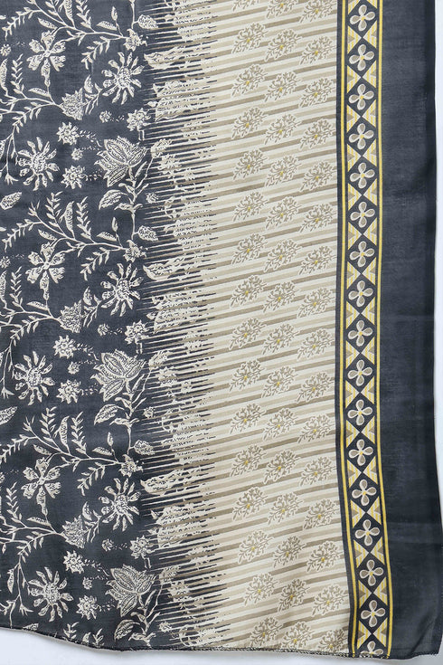 Beige Cotton Blend Printed Readymade Patiala Salwar Suit