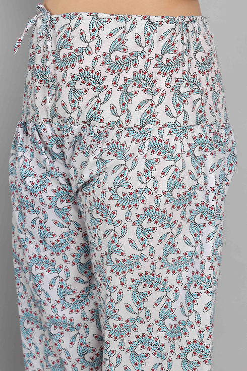 Black Cotton Blend Printed Ready to Wear Patiala Salwar Suit