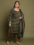 Green Cotton Blend Printed Ready to Wear Patiala Salwar Suit