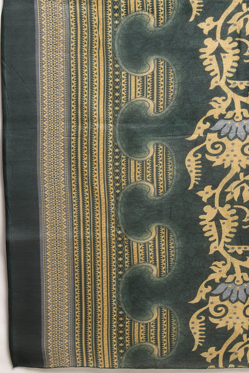 Green Cotton Blend Printed Readymade Patiala Salwar Suit