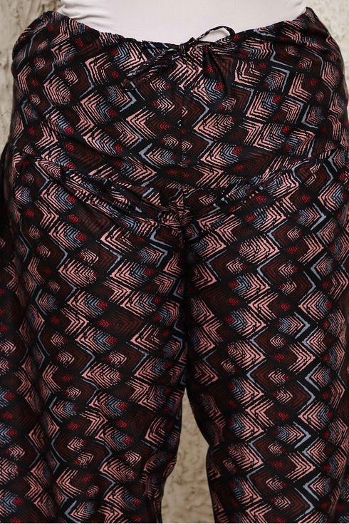 Mauve Cotton Blend Printed Plussize Ready to Wear Patiala Salwar Suit