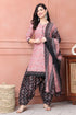 Mauve Cotton Blend Printed Ready to Wear Patiala Salwar Suit