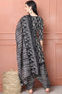Black & White Cotton Blend Printed Ready to Wear Patiala Salwar Suit
