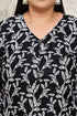 Black & White Cotton Blend Printed Plus Size Ready to Wear Patiala Salwar Suit