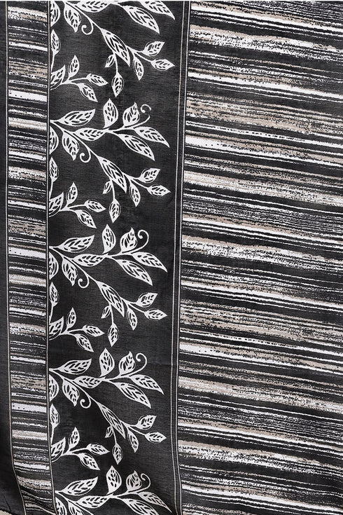 Black & White Cotton Blend Printed Plus Size Ready to Wear Patiala Salwar Suit