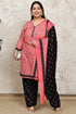 Pink Cotton Blend Printed Plus Size Ready to Wear Patiala Salwar Suit